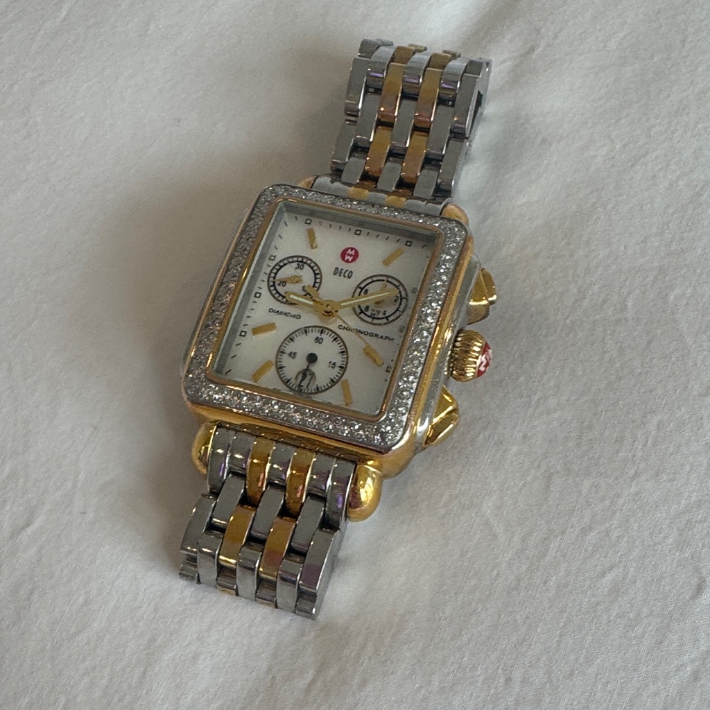 Michele TwoTone Gold And Silver Diamond Watch